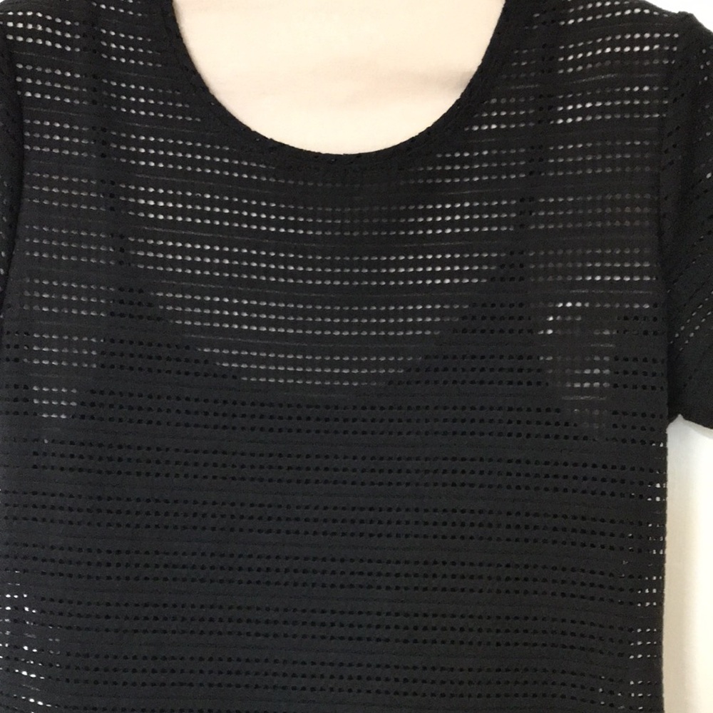 Le Chateau Black Peplum Top; Semi-Sheer; Removable Cami; New with Tags; Size XS - Picture 3 of 16